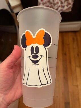 Disney Starbucks glow in the dark Halloween Mickey ghost cup